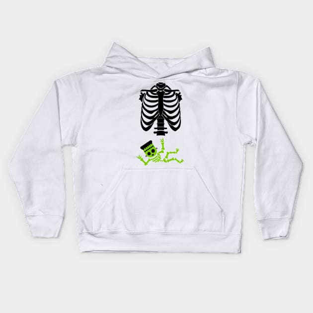 Skeleton Maternity Kids Hoodie by the kratingdaeng